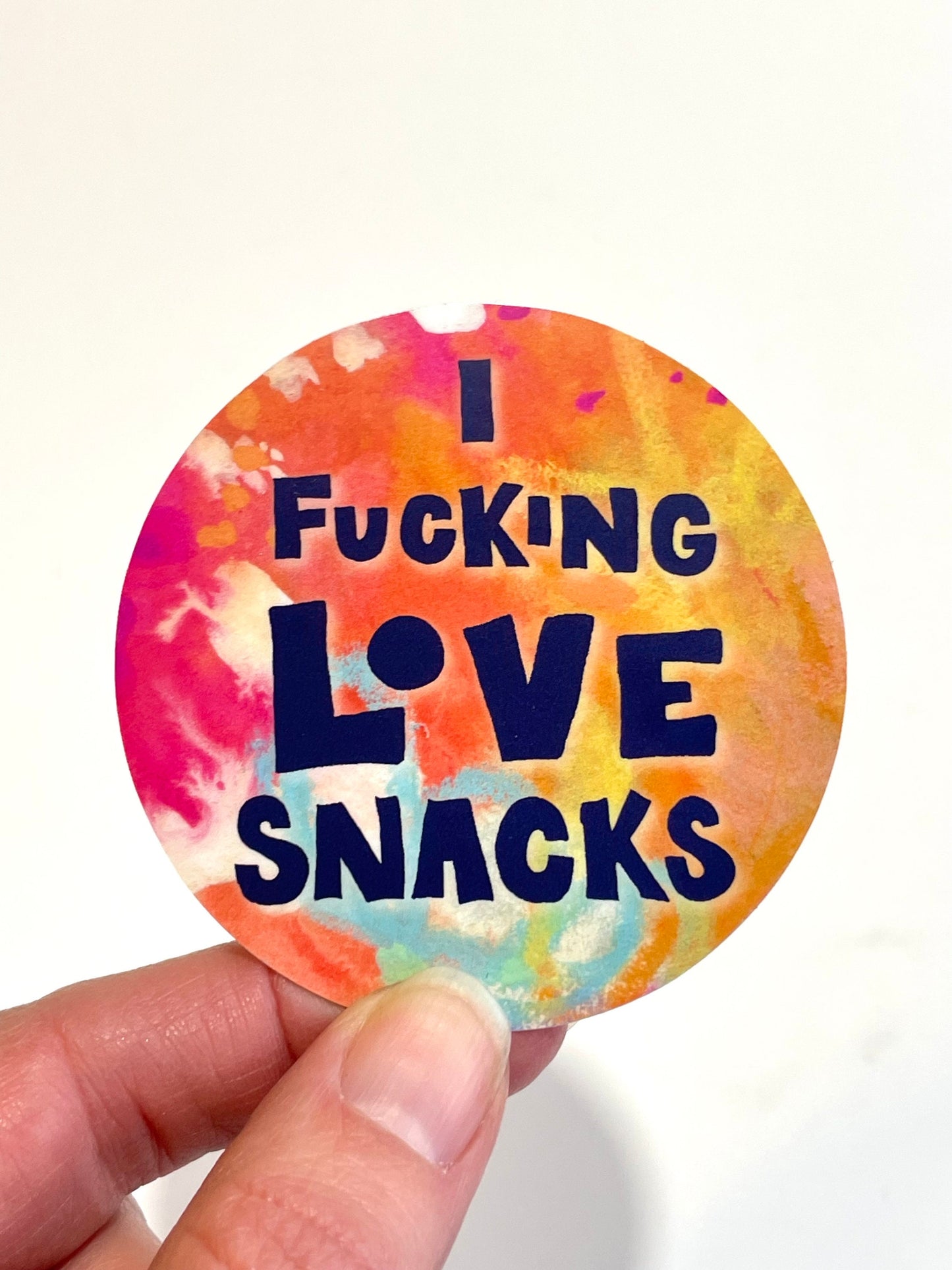 I Fucking Love Snacks Sticker