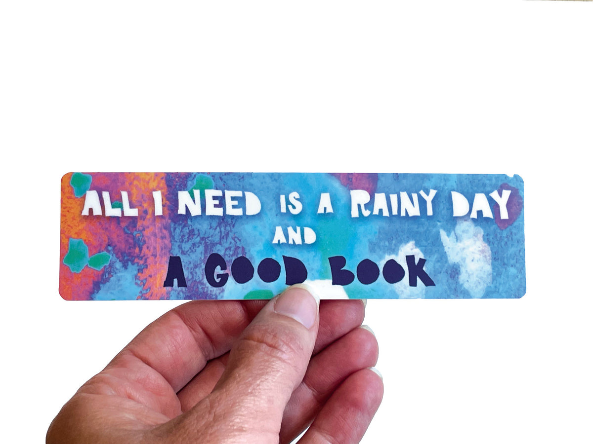Rainy Day and a Book Sticker Bookmark