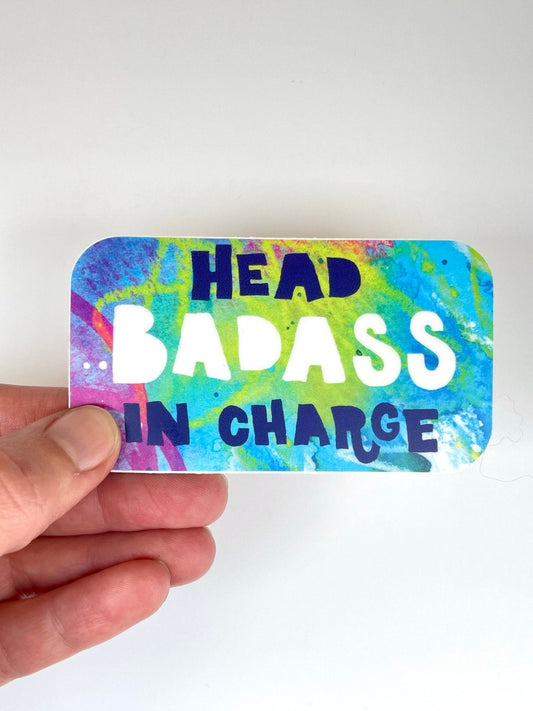 Head Badass In Charge Sticker